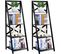 Lot De 2 Etagere Echelle Avec 4 Tablettes Pour Plantes, 51x46x143cm, Chaque Couche Charge 5kg，noir