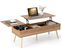 Table Basse Relevable Avec 2 Plateau Relevables Et 2 Compartiments Cachés