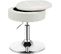 Tabouret De Bar Similicuir Pivotante à 360° Hauteur Réglable 51-66 Cm, Barbier Blanc