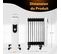 Radiateur Bain D'huile 2000w 9 Éléments 3 Niveaux De Puissance Et Thermostat Réglable, Noir