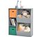 Placard De Rangement Pour Jouets Avec 2 Paniers, 3 Cubes Et 2 Grandes Boîtes, 77 X 35 X 93 Cm Gris