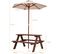 Table De Pique-nique Pour Enfants Avec Parasol Amovible, 89x79x50cm (naturel)