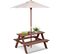 Table De Pique-nique Pour Enfants Avec Parasol Amovible, 89x79x50cm (naturel)