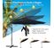 Parasol Déporté Inclinable 3m,112 Lumières LED, Panneau Solaire, 303x243,5cm Marine