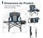 Chaise De Camping Pliante Avec Table Latérale Et Sac Isotherme Charge 180kg(bleu)