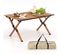 Table De Camping Pliante En Aluminium à Latte Enroulable,charge 50kg 89x59x45cm (naturel)