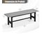 Banc De Jardin Hdpe Cadre En Métal , 120 X 36 X 40,5 Cm, Charge 300kg (gris)