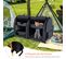 Cage De Transport à Double Compartiment Pour Chien Chat,100x58x61cm (noir)