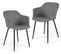 Fauteuil Scandinave Lot De 2, Fauteuil Salon Rembourrées Avec Accoudoirs,charge 150 Kg (gris Foncé)