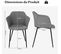 Fauteuil Scandinave Lot De 2, Fauteuil Salon Rembourrées Avec Accoudoirs,charge 150 Kg (gris Foncé)