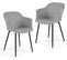 Fauteuil Scandinave Lot De 2, Fauteuil Salon Rembourrées Avec Accoudoirs,charge 150 Kg (gris Clair)