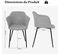 Fauteuil Scandinave Lot De 2, Fauteuil Salon Rembourrées Avec Accoudoirs,charge 150 Kg (gris Clair)