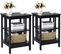 Table De Chevet Lot De 2, Table D'appoint Chevet Pour Chambre, Salon, 40x40x61cm (noir)