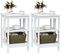 Table De Chevet Lot De 2, Table D'appoint Chevet Pour Chambre, Salon, 40x40x61cm (blanc)