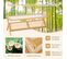 Table Basse, Table Salon 120 Cm En Bambou Avec Plateau En Verre Trempé,chambre