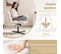 Fauteuil De Salon En Tissu Bouclette, Chambre, Bureau, Charge 160 Kg, Beige