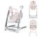 Chaise Haute Bébé Pliante 3 En 1 Avec 8 Hauteurs Réglables, Ouverture Automatique 0-9 Mois (rose)