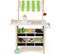 Chariot à Crème Glacée En Bois Enfants Avec 8 Accessoires, Stand De Marché,80 X 30 X 100 Cm(vert)