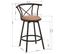 Lot De 2 Tabourets De Bar Industriel Pivotant Sur 360° Siège De 63 Cm De Haut, Marron