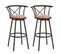 Lot De 2 Tabourets De Bar Industriel Pivotant Sur 360° Siège De 77 Cm De Haut, Marron