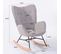 Fauteuil À Bascule En Tissu Gris Scandinave, Rocking Chair, pour Salon, Chambre