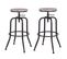 Lot De 2 Tabourets De Bar Hauteur Réglable 69-77cm Pivotant Imitation Chêne Siège Style Industriel