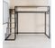 Lit Mezzanine Pour 2 Personnes Sommier Inclus 140 X 200cm Métal Noir Et Effet Chêne Style Industriel