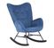 MEUBLES COSY Fauteuil À Bascule En Tissu Bleu Scandinave,Rocking Chair,pour Salon, Chambre