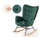 Fauteuil À Bascule Rocking Chair Scandinave En Velours Avec Pieds En E' Bois Métal, Vert