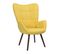 Fauteuil  Tissu Scandinavie Jaune Et Bois-foncé