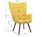 Fauteuil  Tissu Scandinavie Jaune Et Bois-foncé