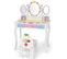 Coiffeuse Pour Enfants Avec Miroir Amovible - 3 Tiroirs - 2 Boîtes - Convertible Bureau, Blanc