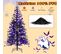 Sapin De Noël Noir 180 Cm, 250 Lumières LED Violette Et Accessoires D'halloween