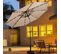 Parasol De Jardin Dia 300 Cm/parasol Déporté Et Inclinable De Jardin Avec 24 LED Beige