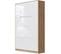 Lit Escamotable +2 Placards V 120x200+(80x2)cm Standard Chêne Sauvage/blanc Brillant