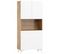 Armoire Placard Convertible En Bureau Et Table 175x80x36cm « Meggie-blanc Brillant/chêne Foncé»