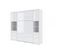 Armoire Lit Escamotable +2 Placards Vertical 160x200 Cm Blanc Brillant Tiroir Lit Mural"consus"