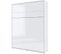 Armoire Lit Escamotable +2 Placards Vertical 160x200 Cm Blanc Brillant Tiroir Lit Mural"consus"