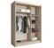 Armoire Placard 100x62x206cm Porte Coulissante Avec Miroir Étagère Blanc Mat Modèle Alaia