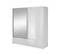 Armoire Placard 204x62x214cm Porte Coulissante 2 Tiroirs Miroir Étagères Blanc Brillant Ariana1