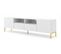 Meuble TV 200x56x42 Cm Blanc Mat Surfa 2d2s Meuble Hi-fi Luxueux Sur Pied