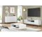 Meuble TV 200x56x42 Cm Blanc Mat Surfa 2d2s Meuble Hi-fi Luxueux Sur Pied