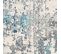 Tapis Abstrait Moderne Bleu/gris/blanc 200x275