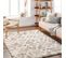 Tapis Shaggy Scandinave Bohème Blanc/beige 160x220