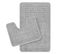 Set De 2 Tapis De Salle De Bain Lavable Antidérapant Gris 80x50/40x40