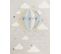 Tapis Enfant Montgolfière Nuages Multicolore/gris 120x170