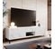 Meuble TV Design Effet Marbre Blanc 195cm Ketla