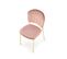 Chaise Design En Velours Rose Avec Fine Structure En Métal Doré Rest