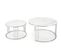 Ensemble De Deux Tables Basses Rondes Aspect Marbre Blanc Rimini