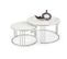 Ensemble De Deux Tables Basses Rondes Aspect Marbre Blanc Rimini